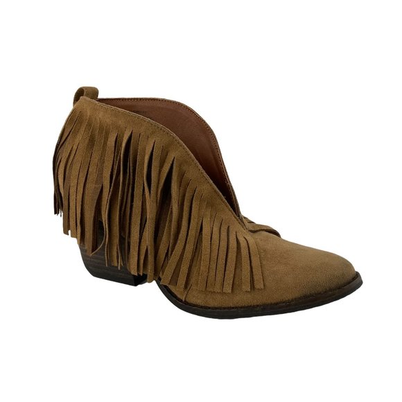 New Coconuts by Matisse Lambert Fringe Ankle Boot Size 6.5M Brown Distressed - Picture 1 of 10